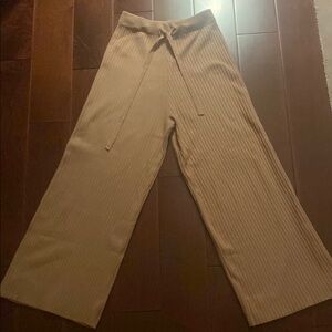 Tan S/M Wide Leg Knit Pant